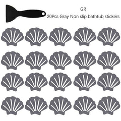 20pcs Shell Pattern Non-slip Bathtub Appliques Safety Sticker