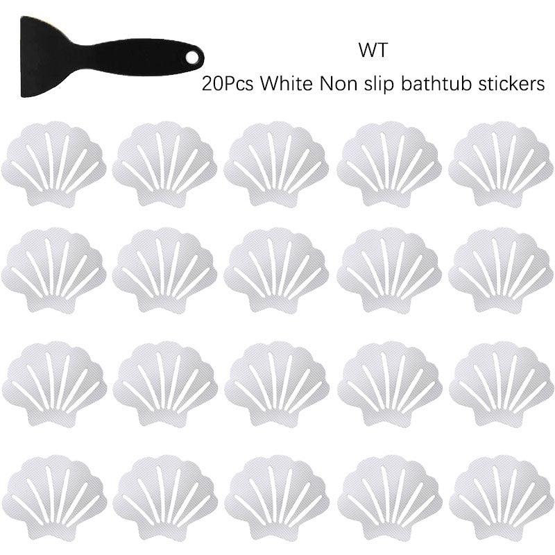 20pcs Shell Pattern Non-slip Bathtub Appliques Safety Sticker