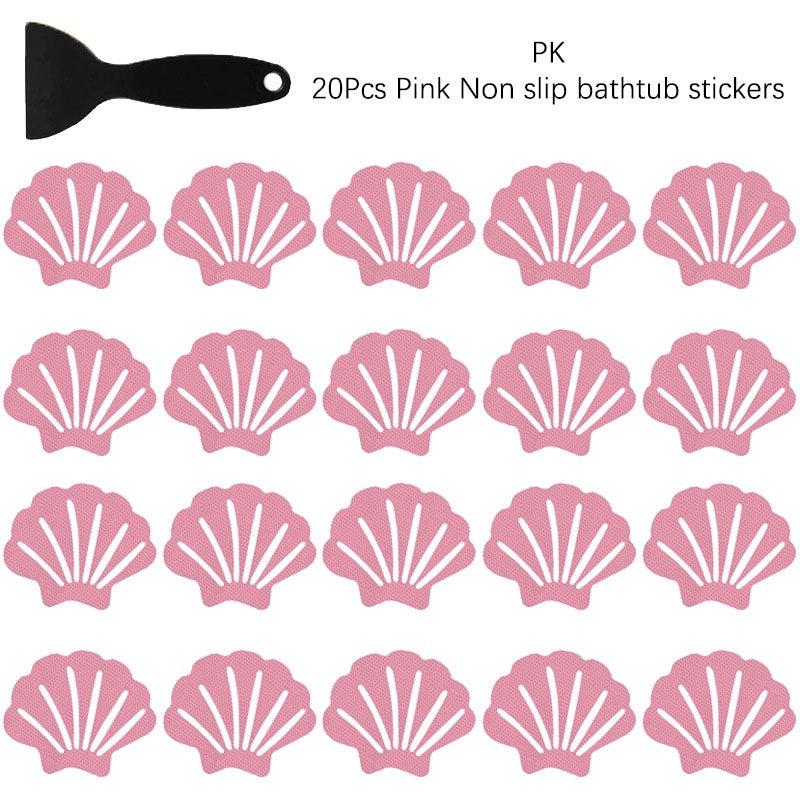 20pcs Shell Pattern Non-slip Bathtub Appliques Safety Sticker
