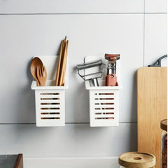 Wall Mounted Storage Box Drain Basket Bathroom Organizer