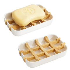 Bamboo Soap Dish Self Draining Soap Holder Wooden Soap Saver with Drainage