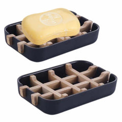 Bamboo Soap Dish Self Draining Soap Holder Wooden Soap Saver with Drainage