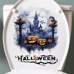 Halloween Decorative Sticker Toilet Cover Pumpkin Cat Wall Sticker
