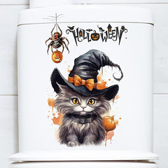 Halloween Decorative Sticker Toilet Cover Pumpkin Cat Wall Sticker