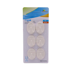 6pcs Oval Wall Mounted Hook No Punching Self adhesive Traceless Load bearing