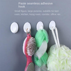 6pcs Oval Wall Mounted Hook No Punching Self adhesive Traceless Load bearing