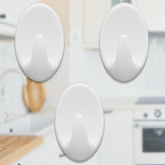 6pcs Oval Wall Mounted Hook No Punching Self adhesive Traceless Load bearing