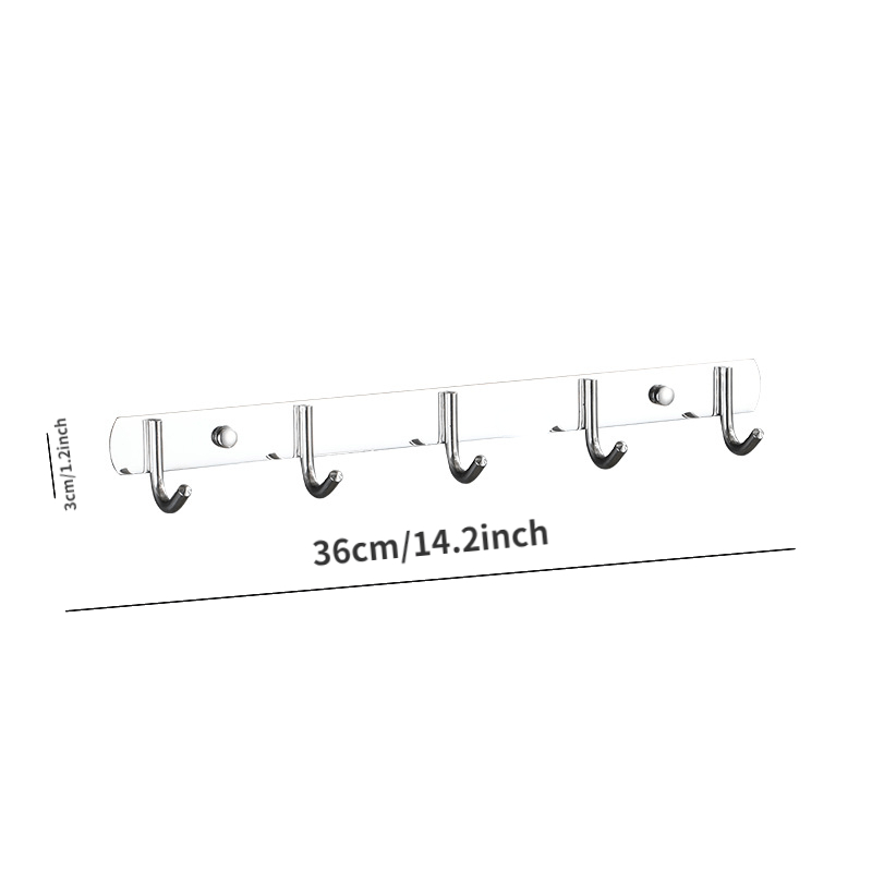 Stainless Steel Hook Row Hook Clothes And Hat Hook - Bathroom Towel Hook