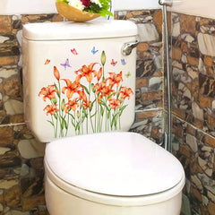Flower Pattern Toilet Lid Decal - Add a Touch of Fun!