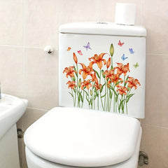 Flower Pattern Toilet Lid Decal - Add a Touch of Fun!