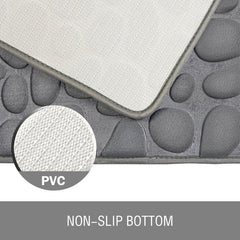 Soft 3D Cobblestone Pattern Bath Mat Non Slip Memory Foam Bath Rug