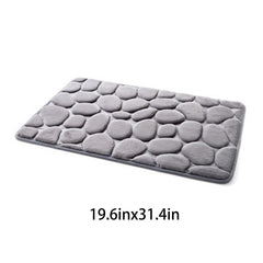 Soft 3D Cobblestone Pattern Bath Mat Non Slip Memory Foam Bath Rug