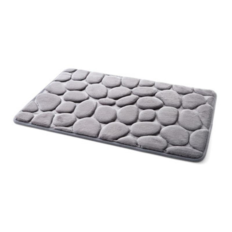Soft 3D Cobblestone Pattern Bath Mat Non Slip Memory Foam Bath Rug