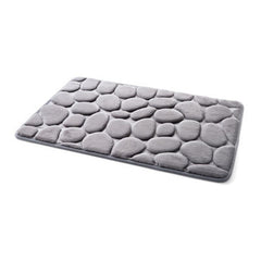 Soft 3D Cobblestone Pattern Bath Mat Non Slip Memory Foam Bath Rug