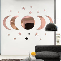 20pcs Star And Moon Acrylic Wall Stickers Ramadan Kareem Decor