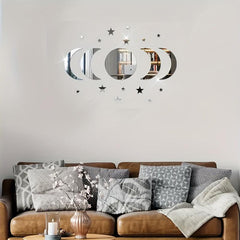 20pcs Star And Moon Acrylic Wall Stickers Ramadan Kareem Decor