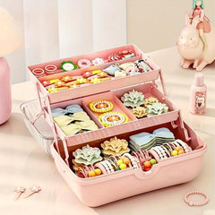 Macaron Series Cosmetics Storage Box 3-Layer Capacity Organize Makeup & Toys
