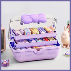 Macaron Series Cosmetics Storage Box 3-Layer Capacity Organize Makeup & Toys
