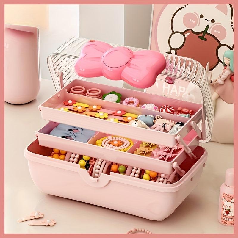 Macaron Series Cosmetics Storage Box 3-Layer Capacity Organize Makeup & Toys