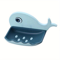 Whale Wall Mounted Soap Dish Punch Soap Holder Bathroom Toilet Storage Rack