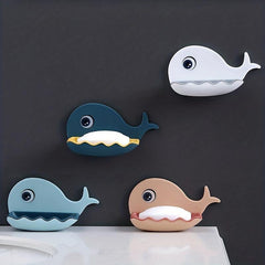 Whale Wall Mounted Soap Dish Punch Soap Holder Bathroom Toilet Storage Rack