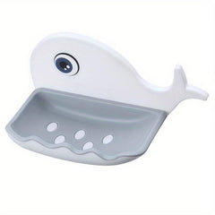 Whale Wall Mounted Soap Dish Punch Soap Holder Bathroom Toilet Storage Rack