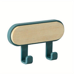 Self Adhesive Wooden Hook 2 in 1 Wall Mount Hook