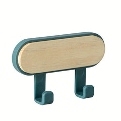 Self Adhesive Wooden Hook 2 in 1 Wall Mount Hook