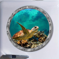 3D Ocean World Stickers - Dolphin & Turtle - Fun and Educational
