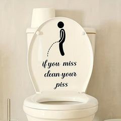 Creative Slogan Toilet Lid Decal Self Adhesive Decorative Bathroom Sticker