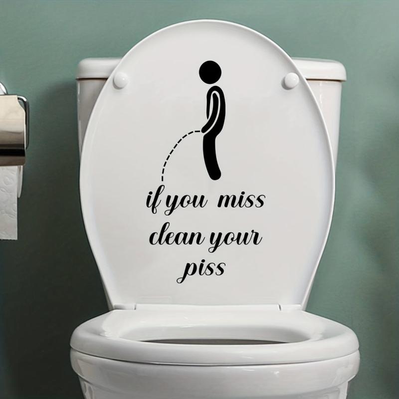 Creative Slogan Toilet Lid Decal Self Adhesive Decorative Bathroom Sticker