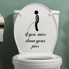 Creative Slogan Toilet Lid Decal Self Adhesive Decorative Bathroom Sticker