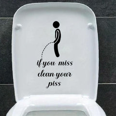 Creative Slogan Toilet Lid Decal Self Adhesive Decorative Bathroom Sticker