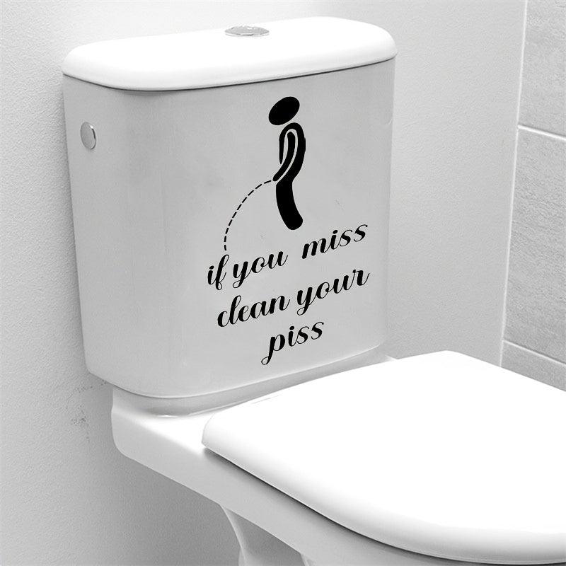 Creative Slogan Toilet Lid Decal Self Adhesive Decorative Bathroom Sticker