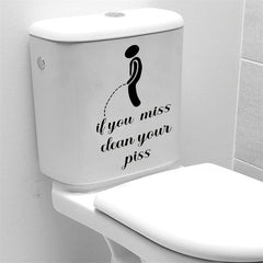 Creative Slogan Toilet Lid Decal Self Adhesive Decorative Bathroom Sticker
