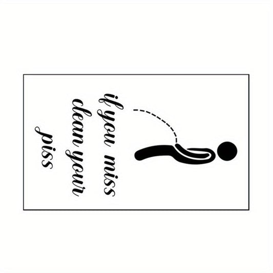 Creative Slogan Toilet Lid Decal Self Adhesive Decorative Bathroom Sticker