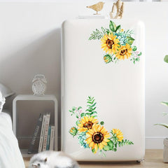Sunflower Pattern Toilet Lid Decal Adhesive Wall Sticker Bathroom Decor