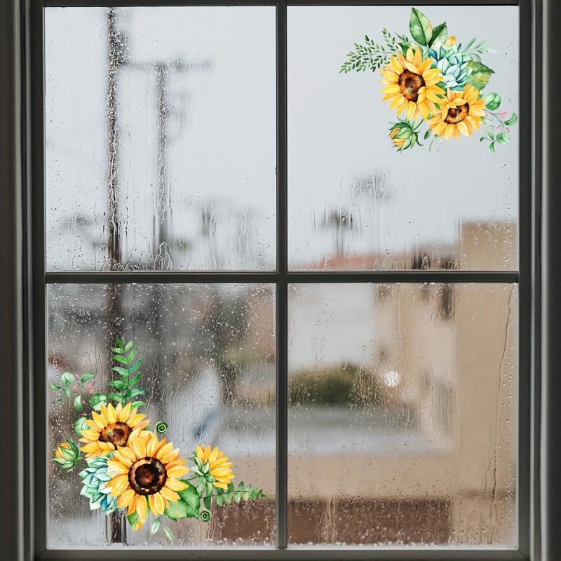 Sunflower Pattern Toilet Lid Decal Adhesive Wall Sticker Bathroom Decor