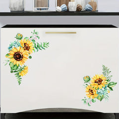 Sunflower Pattern Toilet Lid Decal Adhesive Wall Sticker Bathroom Decor