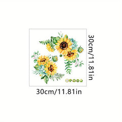 Sunflower Pattern Toilet Lid Decal Adhesive Wall Sticker Bathroom Decor