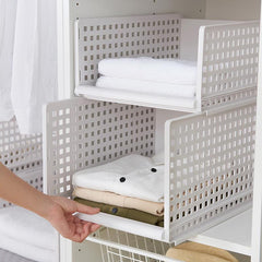 Stackable Plastic Storage Rack Organizer Drawer Style Clothes Storage Box