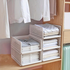 Stackable Plastic Storage Rack Organizer Drawer Style Clothes Storage Box