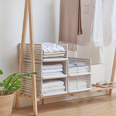 Stackable Plastic Storage Rack Organizer Drawer Style Clothes Storage Box