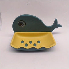 Whale Shape 2 Layer Soap Dish Cartoon Animal Drain Soap Holder