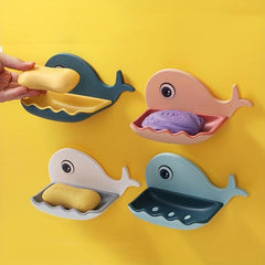 Whale Shape 2 Layer Soap Dish Cartoon Animal Drain Soap Holder