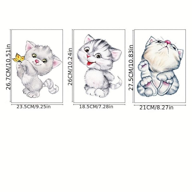 Cat Pattern Toilet Lid Decal Creative Decor Sticker