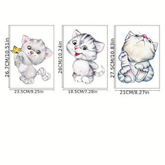 Cat Pattern Toilet Lid Decal Creative Decor Sticker