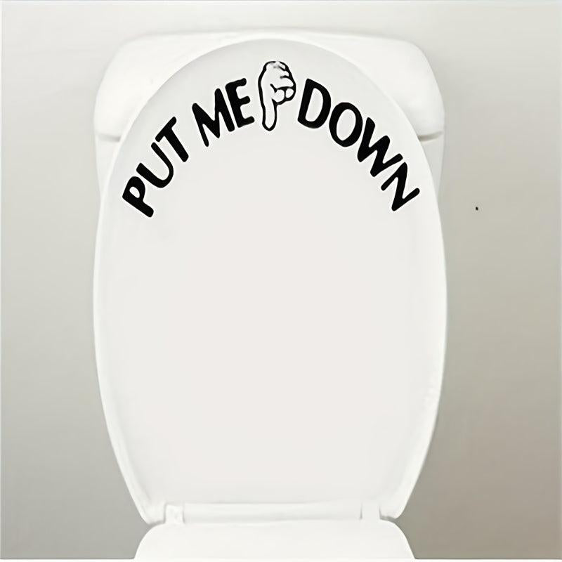 2pcs Funny Toilet Lid Decals Self Adhesive Stickers Bathroom Home Decor