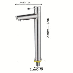 Modern Stainless Steel Single Handle Bathroom Sink Faucet