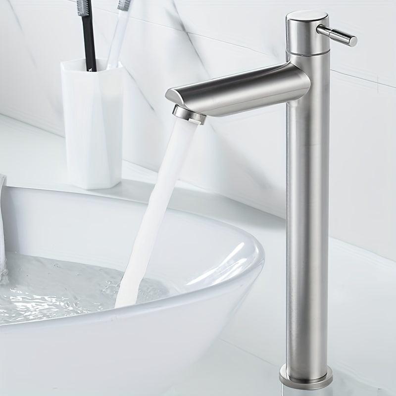Modern Stainless Steel Single Handle Bathroom Sink Faucet